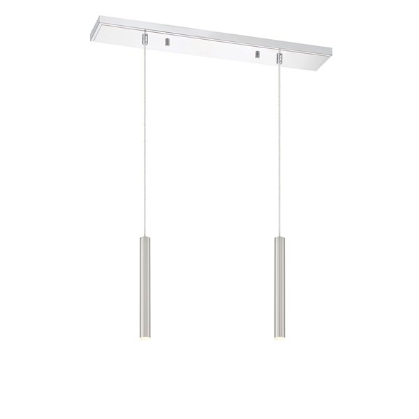 Luminaire pour îlot/billard Forest de Z-Lite à 2 lumières, 30 po x 12 po, nickel brossé