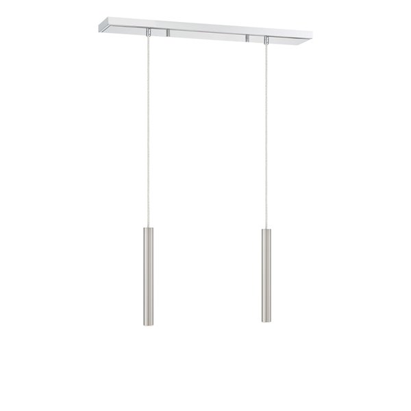 Luminaire pour îlot/billard Forest de Z-Lite à 2 lumières, 30 po x 12 po, nickel brossé