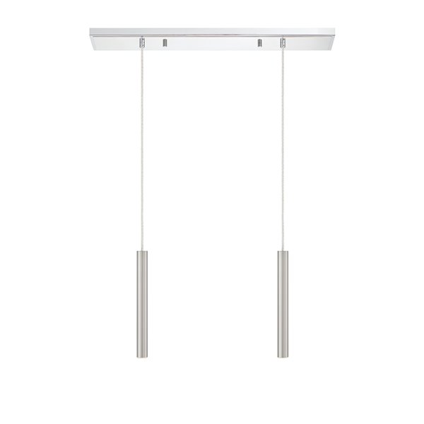 Luminaire pour îlot/billard Forest de Z-Lite à 2 lumières, 30 po x 12 po, nickel brossé