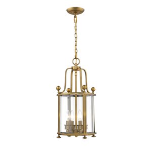 Lustre léger Wyndham de Z-Lite à 4 lumières, 11,5 po x 21,75 po, laiton héritage