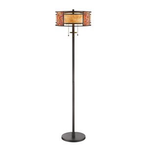 Lampe sur pied à 3 lumières Parkwood de Z-Lite, 16 po x 60 po, bronze/mica/tuiles