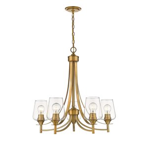 Lustre Joliet de Z-Lite à 5 Ampoules, 25 po x 26 po, laiton vieilli