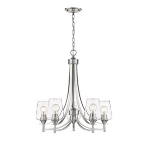 Lustre Joliet de Z-Lite à 5 Ampoules, 25 po x 26 po, nickel brossé