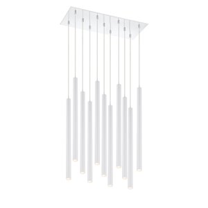 Z-Lite Forest 11 Light Island/Billiard - 24 in x 24 in - Chrome/Matte White