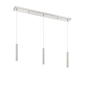 Luminaire pour îlot/billard Forest de Z-Lite à 3 lumières, 46 po x 12 po, nickel brossé