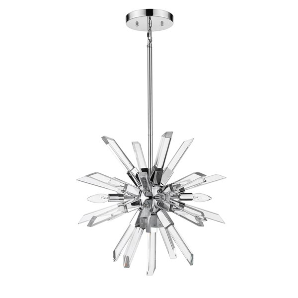 Lustre léger Burst de Z-Lite à 4 lumières, 21 po, chrome