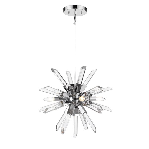 Lustre léger Burst de Z-Lite à 4 lumières, 21 po, chrome