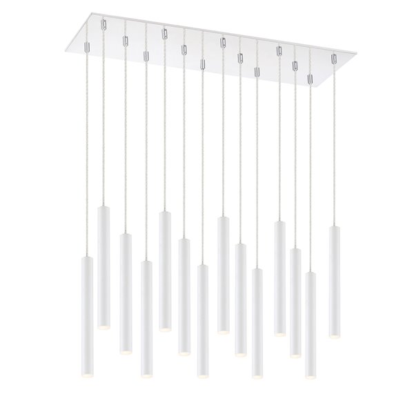 Z-Lite Forest 14 Light Island/Billiard - 24 in x 12 in - Chrome/Matte White