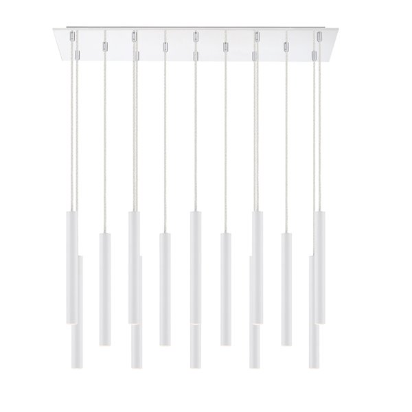 Z-Lite Forest 14 Light Island/Billiard - 24 in x 12 in - Chrome/Matte White