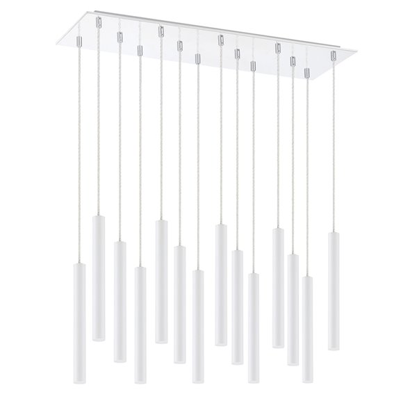 Z-Lite Forest 14 Light Island/Billiard - 24 in x 12 in - Chrome/Matte White
