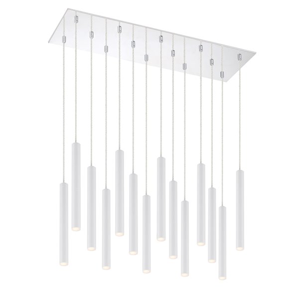Z-Lite Forest 14 Light Island/Billiard - 24 in x 12 in - Chrome/Matte White