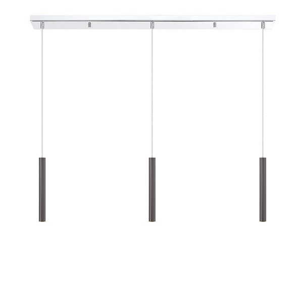 Z-Lite Forest 3 Light Island/Billiard - 46 in x 12 in - Chrome/Pearl Black