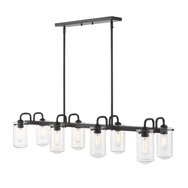 Luminaire pour îlot/billard Delaney de Z-Lite à 8 lumières, 44 po, noir mat