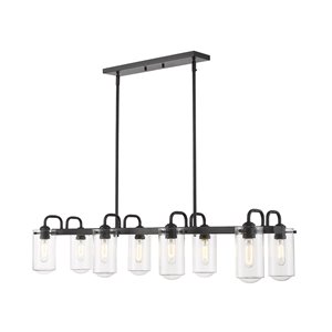 Luminaire pour îlot/billard Delaney de Z-Lite à 8 lumières, 44 po, noir mat