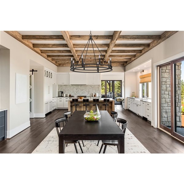 Z-Lite Dennison 8 Light Chandelier - 36-in x 32.75-in - Matte Black