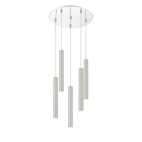 Z-Lite Forest 5 Light Island/Billiard - 13.5 in x 12 in - Chrome/Brushed Nickel