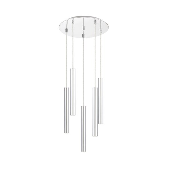 Z-Lite Forest 5 Light Island/Billiard - 13.5 in x 12 in - Chrome