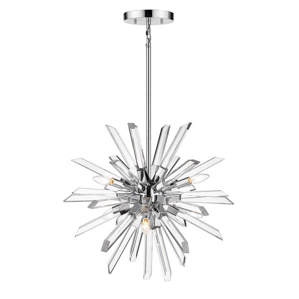 Z-Lite Burst 6 Light Chandelier - 14.75-in - Chrome