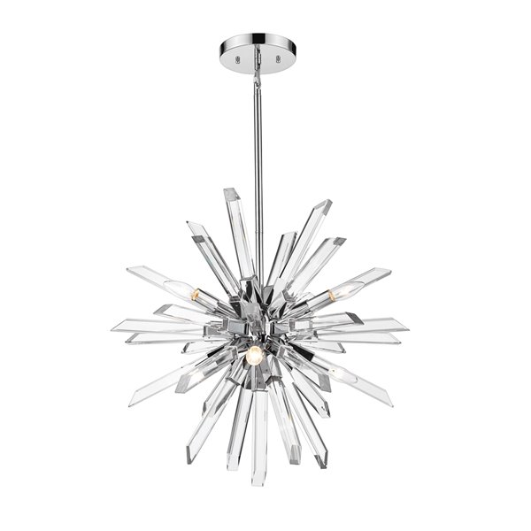 Z-Lite Burst 6 Light Chandelier - 14.75-in - Chrome