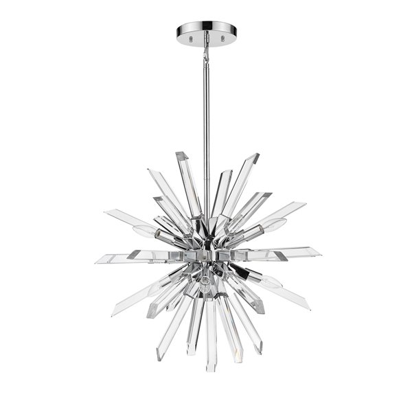 Z-Lite Burst 6 Light Chandelier - 14.75-in - Chrome