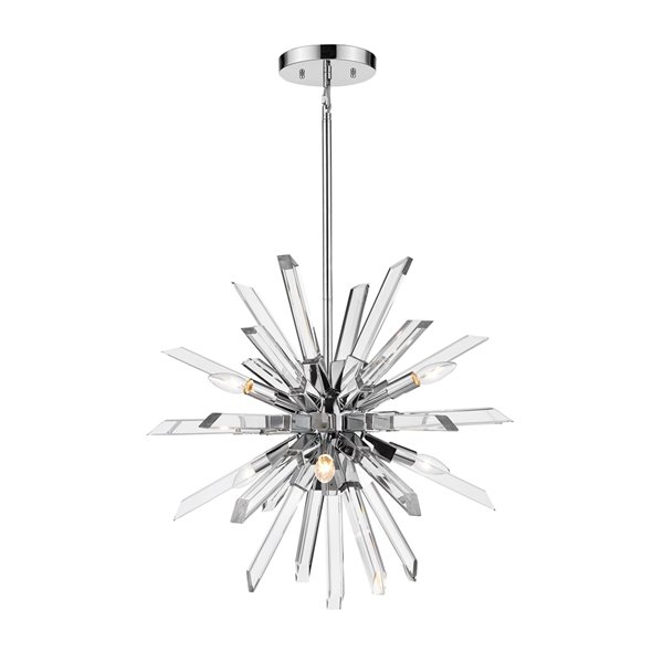 Z-Lite Burst 6 Light Chandelier - 14.75-in - Chrome