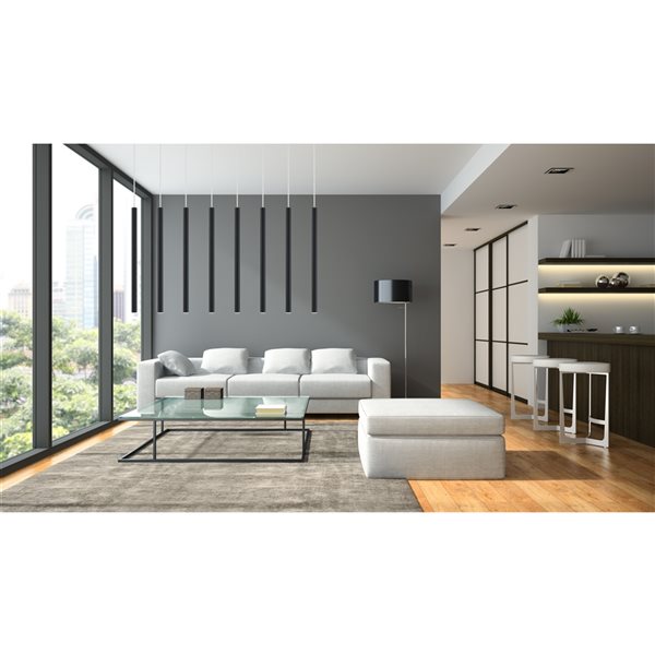 Z-Lite Forest 8 Light Island/Billiard - 44.25 in x 24 in - Chrome/Matte Black