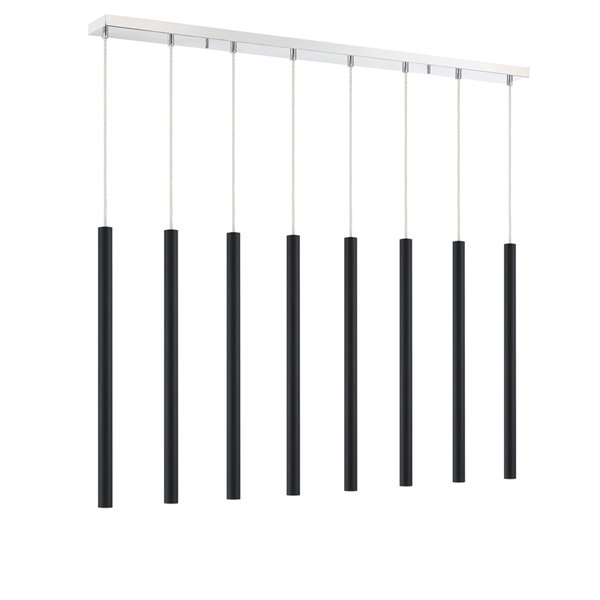 Z-Lite Forest 8 Light Island/Billiard - 44.25 in x 24 in - Chrome/Matte Black