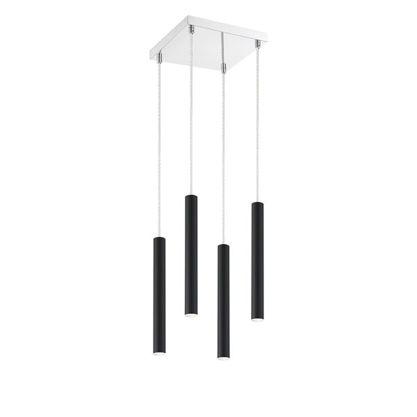 Z-Lite Forest 4 Light Island/Billiard - 9.5 in x 12 in - Chrome/Matte Black