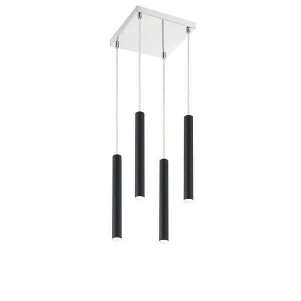 Z-Lite Forest 4 Light Island/Billiard - 9.5 in x 12 in - Chrome/Matte Black