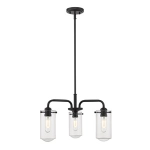 Lustre léger Delaney de Z-Lite à 3 lumières, 20 po, noir mat