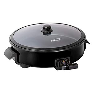 Brentwood Round Non-Stick Electric Skillet with Vented Glass Lid - 12-Inch