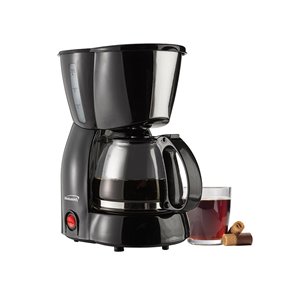 Brentwood 4 Cup Coffee Maker - Warming plate and reusable filter - Black