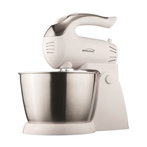 Brentwood 5-Speed + Turbo Stand Mixer - Stainless Steel Bowl - White