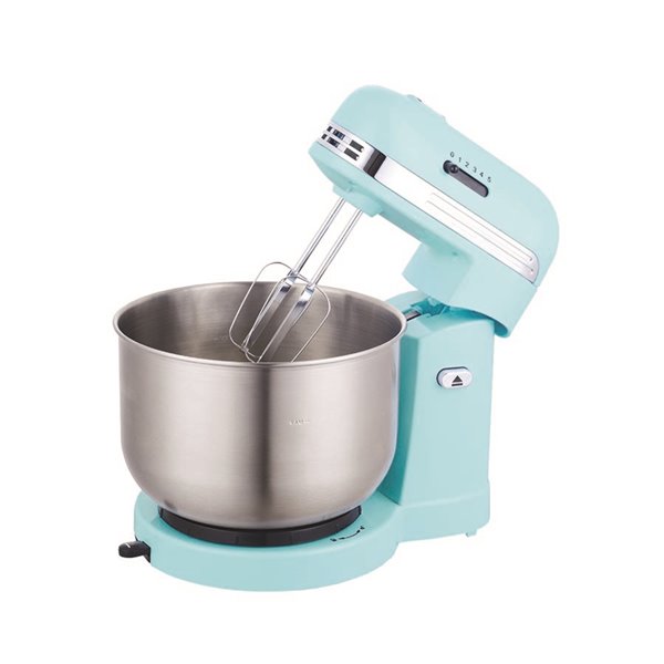 Brentwood 5-Speed + Turbo Stand Mixer - Stainless Steel Bowl - Blue