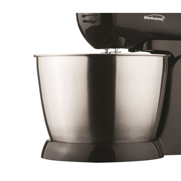 Brentwood 5-Speed + Turbo Stand Mixer - Stainless Steel Bowl - Black