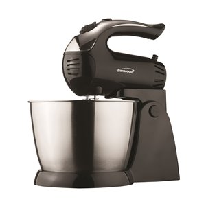 Brentwood 5-Speed + Turbo Stand Mixer - Stainless Steel Bowl - Black