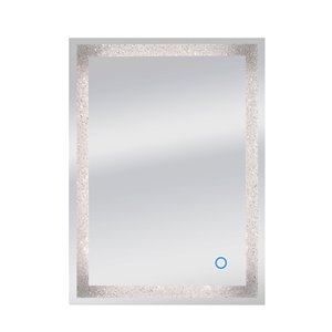Miroir avec DEL Edison Crystal de Dyconn Faucet, rectangulaire, 24 po x34 po