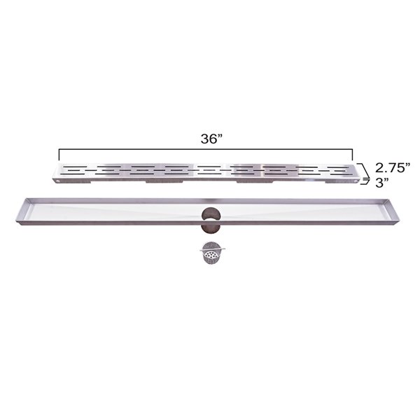 Boann Linear Shower Drain - 36-in - Stainless Steel