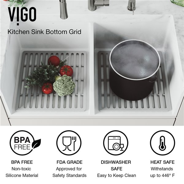 VIGO Farmhouse Kitchen Sink in Matte White with Drain 36in