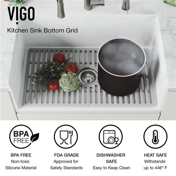 VIGO Farmhouse Kitchen Sink in Matte White with Drain - 36-in