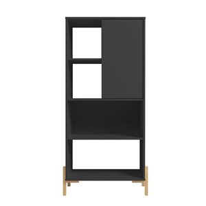 Manhattan Comfort Bowery Bookcase - 28.54-in x 60.43-in - Black and Oak