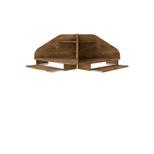 Manhattan Comfort Bradley Floating Cubicle Desk - 62.62-in - Rustic Brown - 2-Piece