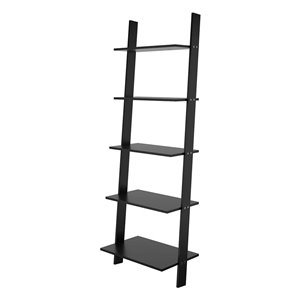 Manhattan Comfort Cooper Ladder Bookcase - 24.8-in x 72.04-in - Black