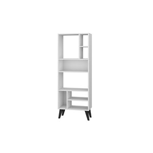Manhattan Comfort Warren Bookcase - 22.24-in x 60.03-in - White and Black