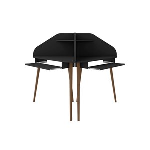 Manhattan Comfort Bradley Cubicle Section Desk - 62.62-in - Black - 2-Piece