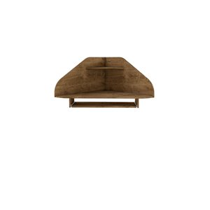 Manhattan Comfort Bradley Floating Corner Desk - 43.98-in - Rustic Brown