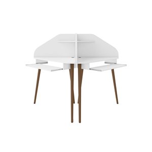 Manhattan Comfort Bradley Cubicle Section Desk - 62.62-in - White - 2-Piece