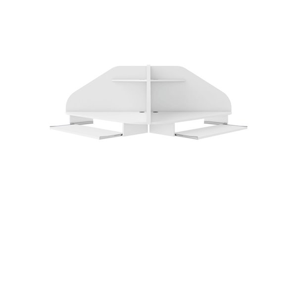 Manhattan Comfort Bradley Floating Cubicle Desk - 62.62-in - White - 2-Piece