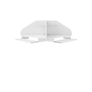 Manhattan Comfort Bradley Floating Cubicle Desk - 62.62-in - White - 2-Piece