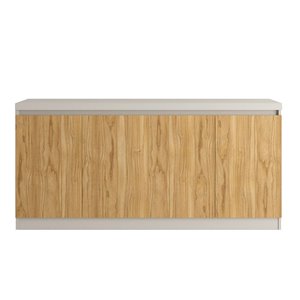 Manhattan Comfort Viennese Sideboard Buffet - 63-in - Cinnamon Brown/Off-White